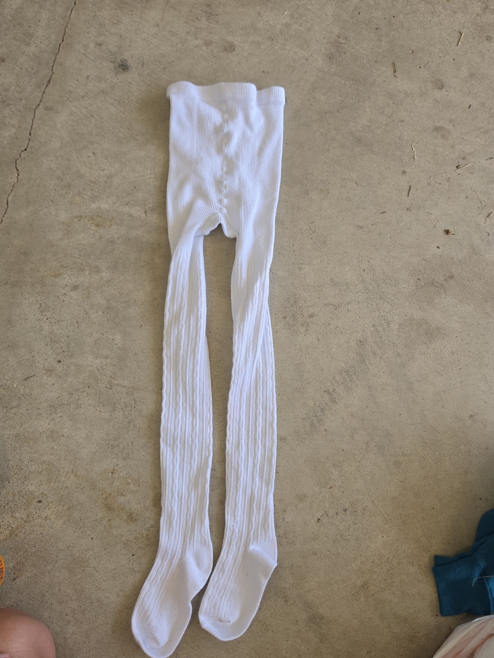White Ribbed Kids Tights - Classic Comfort